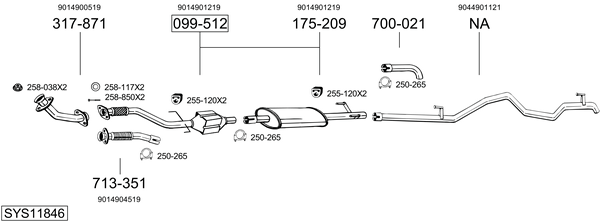 Sistema de gases de escape Mercedes-Benz SPRINTER 4-t Platform/Chassis
