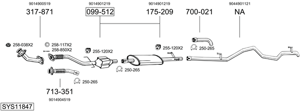 Sistema de gases de escape Mercedes-Benz SPRINTER 4-t Van