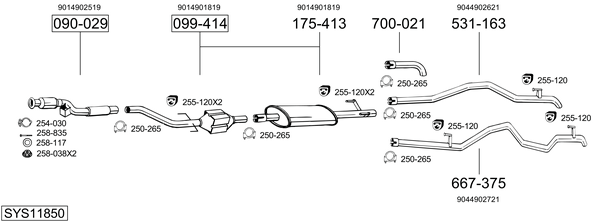 Sistema de gases de escape Mercedes-Benz SPRINTER 4-t Van
