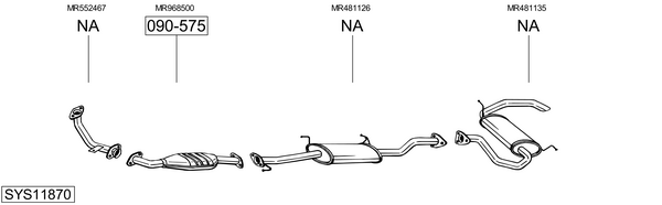 Sistema de gases de escape Mitsubishi PAJERO II