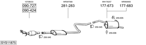 Sistema de gases de escape Mitsubishi COLT VI