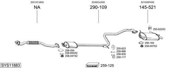 Sistema de gases de escape Nissan PRIMERA Traveller