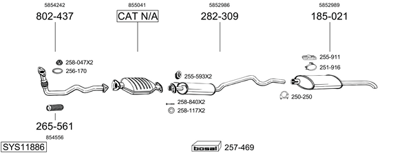 Sistema de gases de escape Opel ASTRA F Saloon