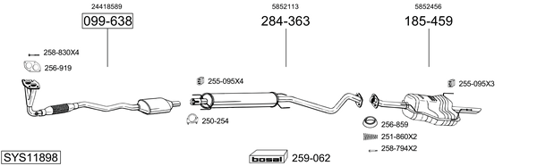 Sistema de gases de escape Opel ASTRA G Hatchback