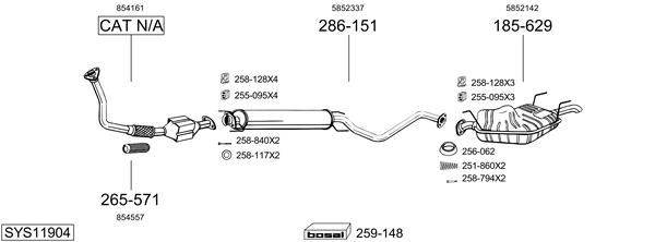 Sistema de gases de escape Opel VECTRA B