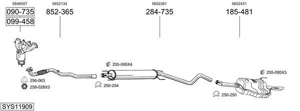 Sistema de gases de escape Opel ASTRA G Hatchback
