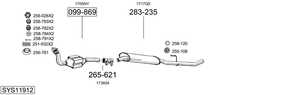 Sistema de gases de escape Peugeot 806