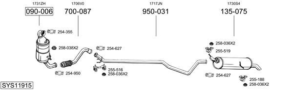 Sistema de gases de escape Peugeot 308 I