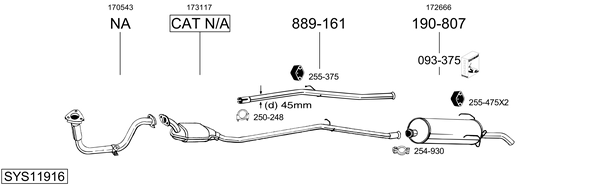 Sistema de gases de escape Peugeot 205 II