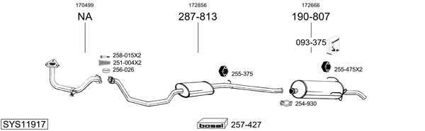 Sistema de gases de escape Peugeot 205 II