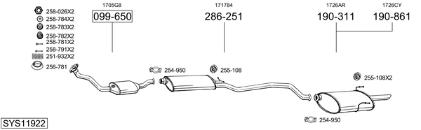 Sistema de gases de escape Peugeot 406 Break