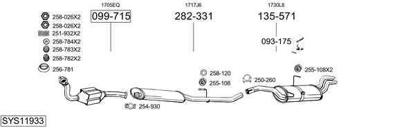 Sistema de gases de escape Peugeot 806