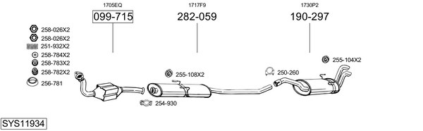 Sistema de gases de escape Peugeot 806