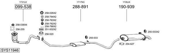 Sistema de gases de escape Peugeot 306 Hatchback