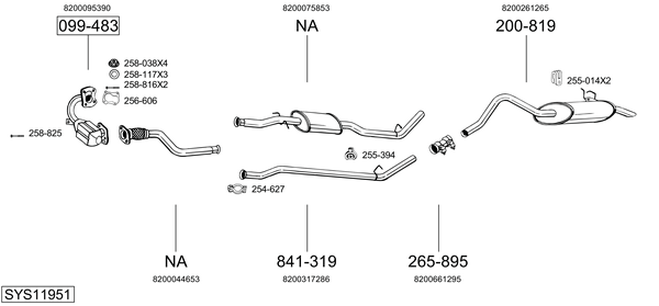 Sistema de gases de escape Renault KANGOO Express