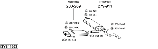 Sistema de gases de escape BOSAL SYS11953