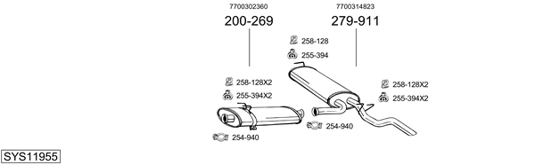 Sistema de gases de escape BOSAL SYS11955