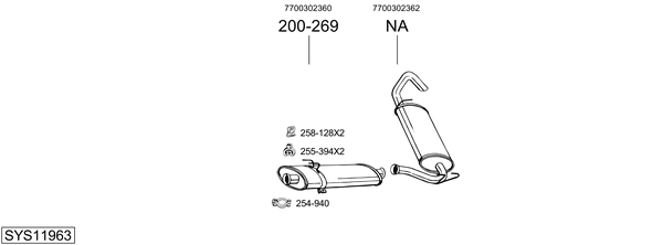Sistema de gases de escape BOSAL SYS11963