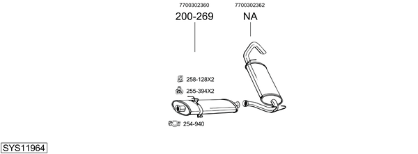 Sistema de gases de escape BOSAL SYS11964