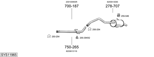 Sistema de gases de escape Renault KANGOO Express