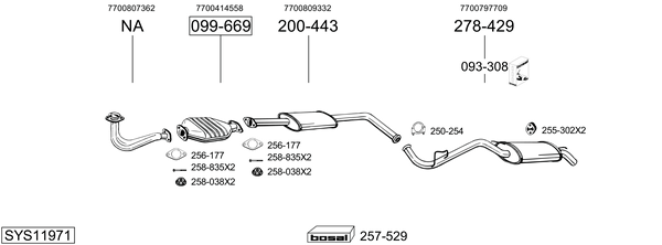 Sistema de gases de escape Renault CLIO I