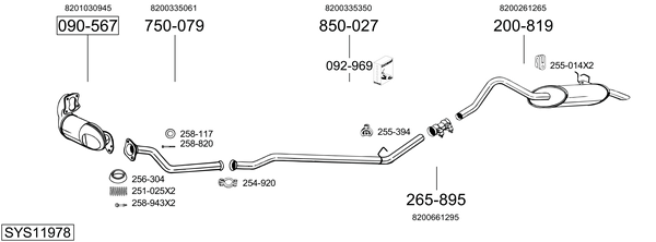 Sistema de gases de escape Renault KANGOO Express