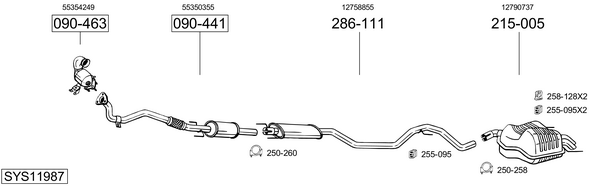 Sistema de gases de escape Saab 9-3 Convertible