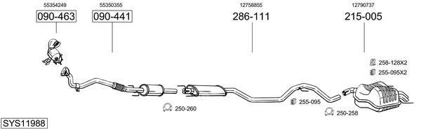 Sistema de gases de escape Saab 9-3 Estate