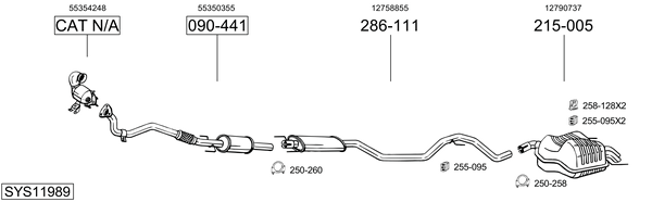 Sistema de gases de escape Saab 9-3 Estate