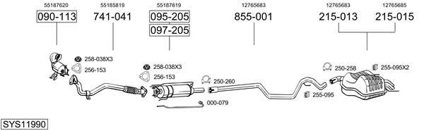Sistema de gases de escape Saab 9-3 Convertible