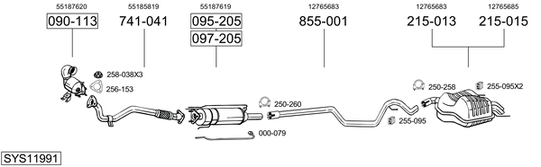 Sistema de gases de escape Saab 9-3 Estate