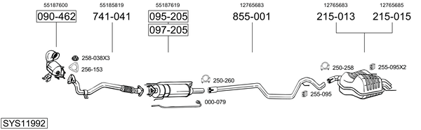 Sistema de gases de escape Saab 9-3 Estate