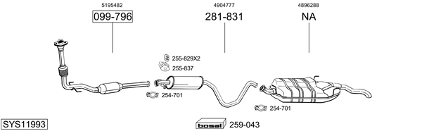 Sistema de gases de escape Saab 9-3
