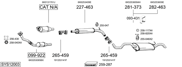 Sistema de gases de escape Seat CORDOBA