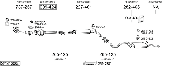 Sistema de gases de escape Seat CORDOBA