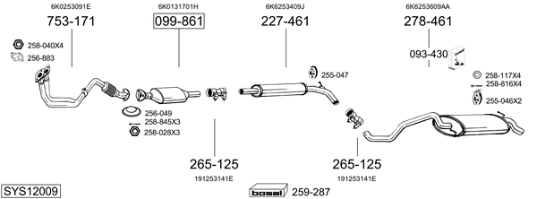 Sistema de gases de escape Seat IBIZA II