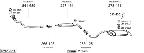 Sistema de gases de escape BOSAL SYS12014