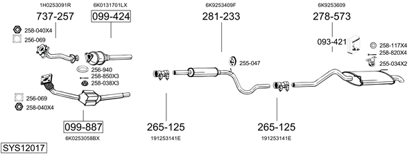 Sistema de gases de escape Seat INCA