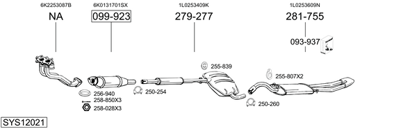 Sistema de gases de escape Seat TOLEDO I