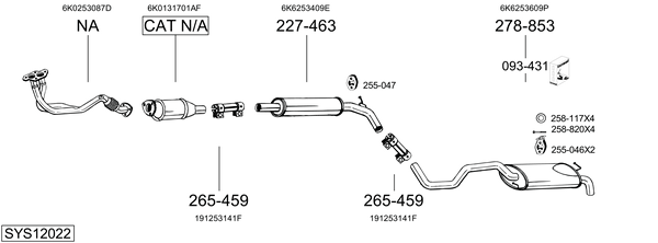 Sistema de gases de escape Seat IBIZA II
