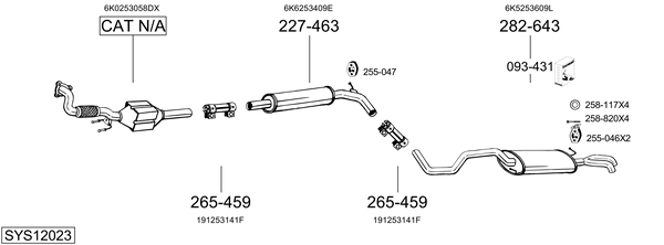 Sistema de gases de escape BOSAL SYS12023