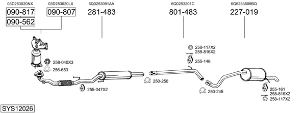 Sistema de gases de escape Seat IBIZA III