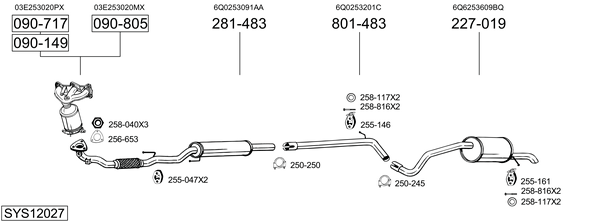 Sistema de gases de escape Seat IBIZA III
