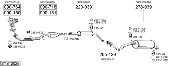 Sistema de gases de escape Seat IBIZA IV