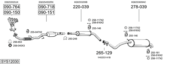 Sistema de gases de escape Seat IBIZA IV SC