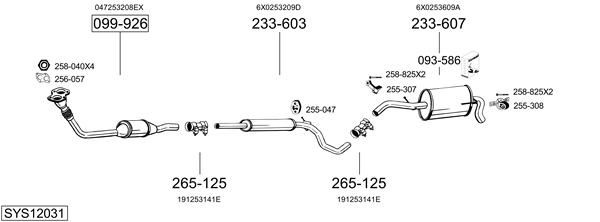 Sistema de gases de escape Seat AROSA