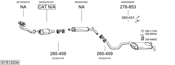 Sistema de gases de escape Seat IBIZA II