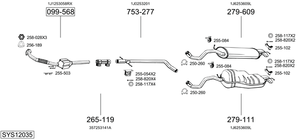 Sistema de gases de escape Seat LEON
