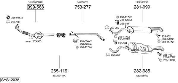 Sistema de gases de escape Seat TOLEDO II