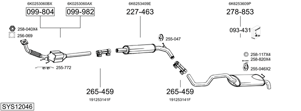 Sistema de gases de escape Seat IBIZA II